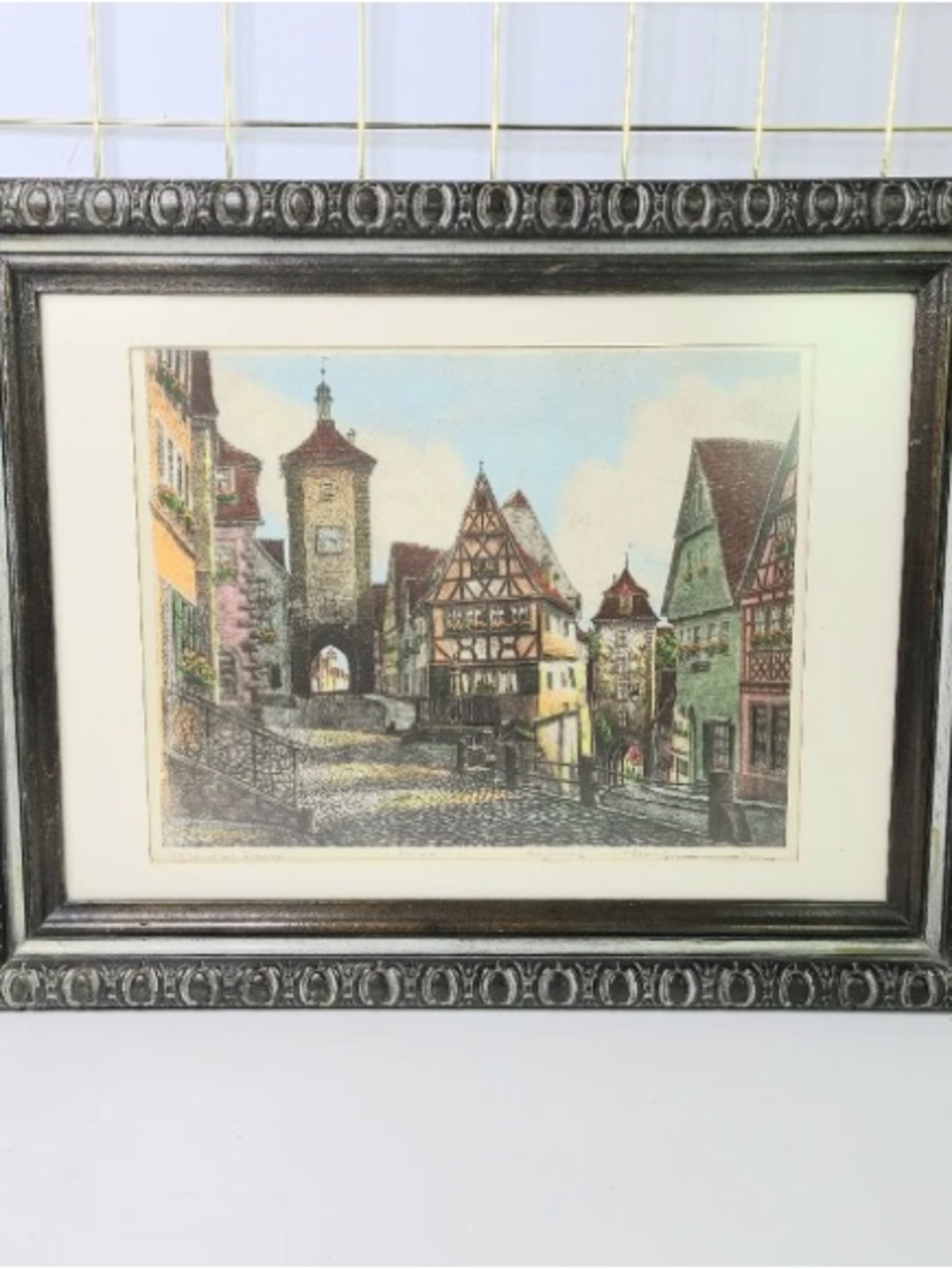 Ernst Geissendorfer "Rothenburg Tauter Etching Signed Orignal Vintage Art Print